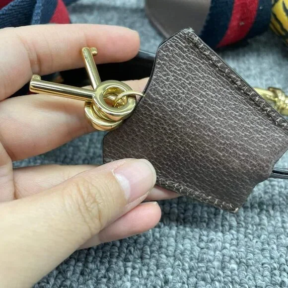 100% Authentic GUCCI Padlock Brown Bengal Canvas Shoulder Bag - Picture 15 of 15